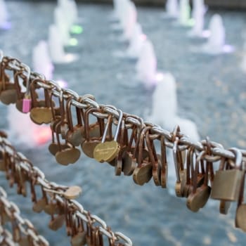 Love locks at the Bell Tower