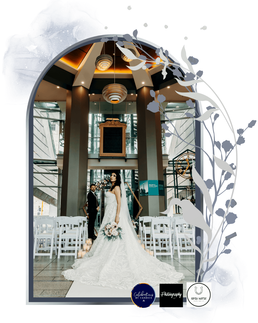 A bride at her Bell Tower wedding