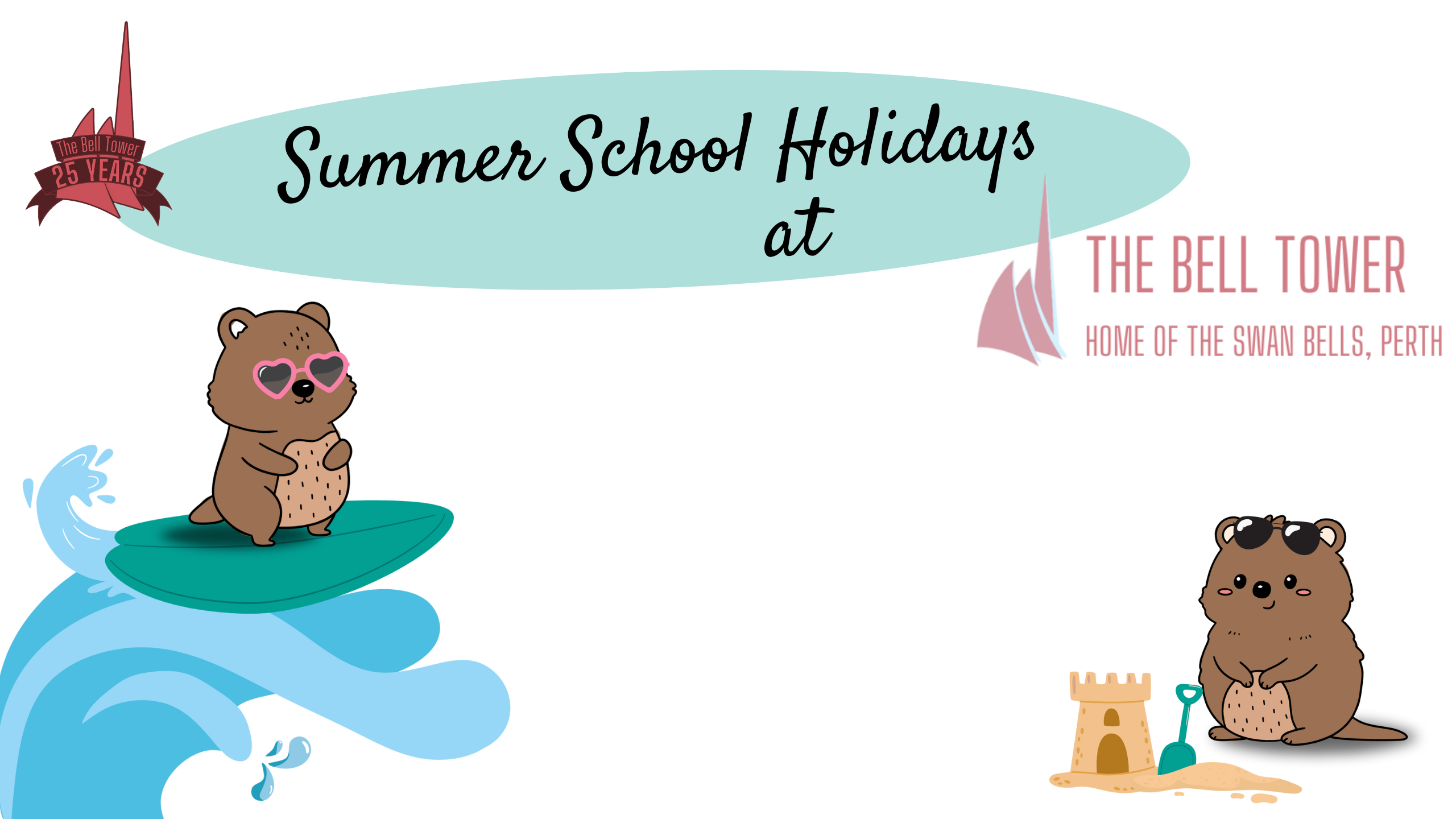 Five images of kids enjoying activities at The Bell Tower