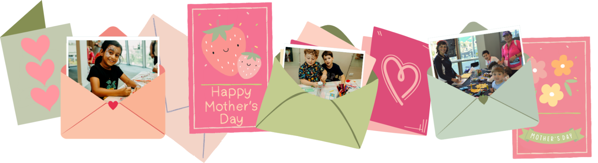 Five images of kids enjoying activities at The Bell Tower